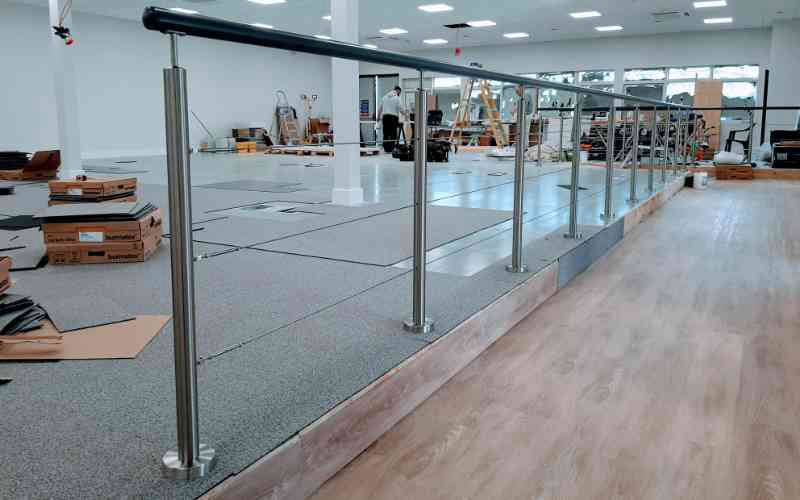 Under construction new wire balustrade installation